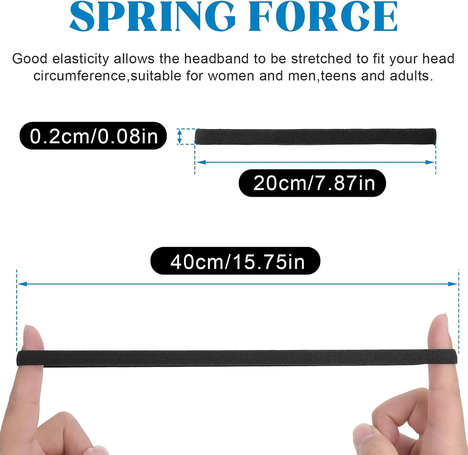 12 Pcs Thin Elastic Sports Headbands Skinny Athletic Exercise Hair Bands No Crease Soft Stretchy Sweatband for Men Women Girls Boys Workout Running Football Basketball Soccer Tennis Yoga