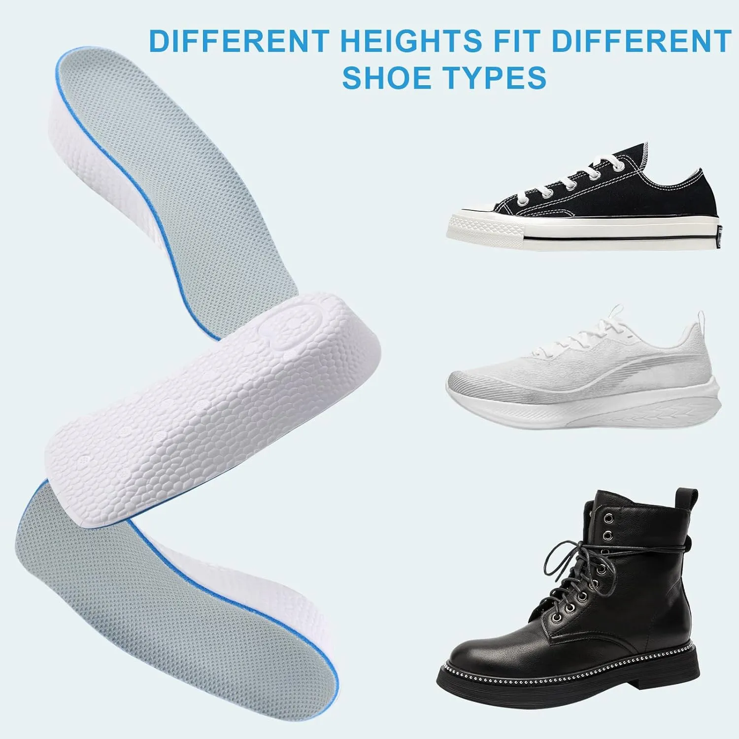 2 Pairs Orthopedic High Pads, 0.98 Inch Height Increase Insoles High Pads 1.0 Orthopedic Insoles Arch Support Insoles Orthopedic High Heel Pads for Men Women