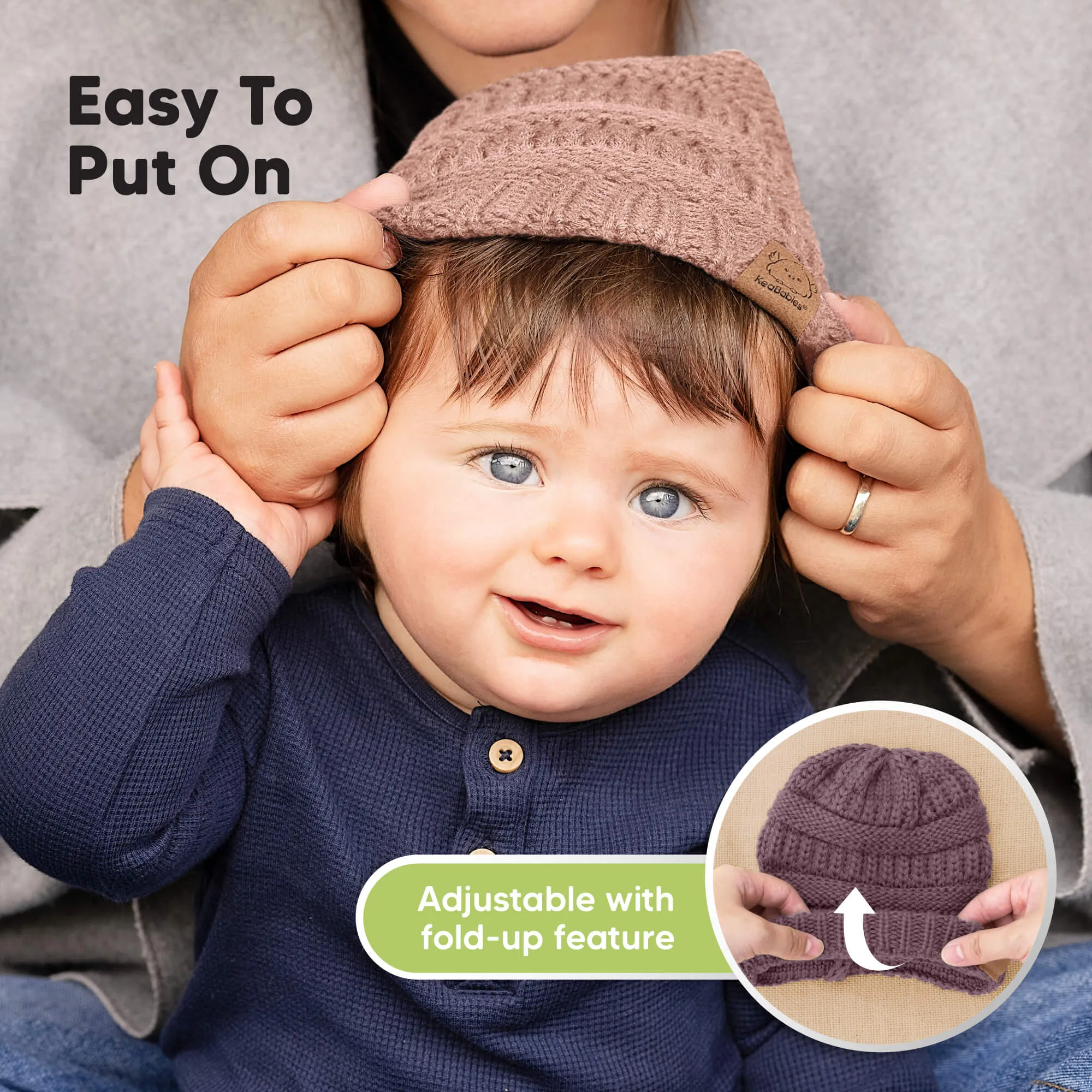 3-Pack Warmzy Baby Beanies (Dune, M)