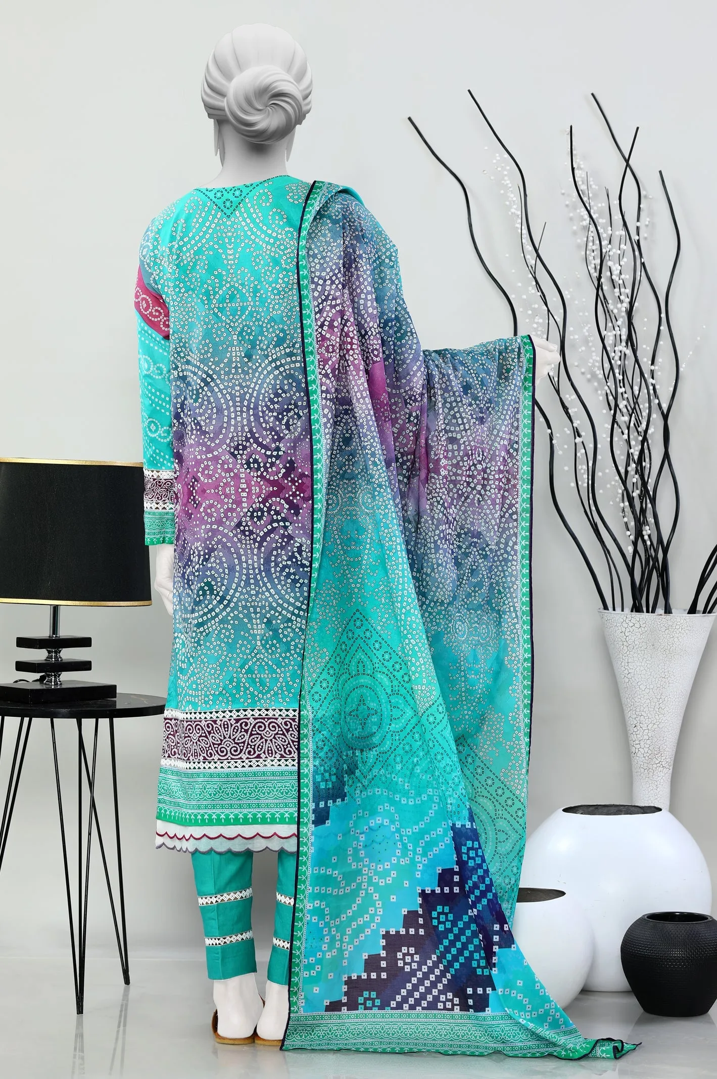 3PC Unstitched Printed