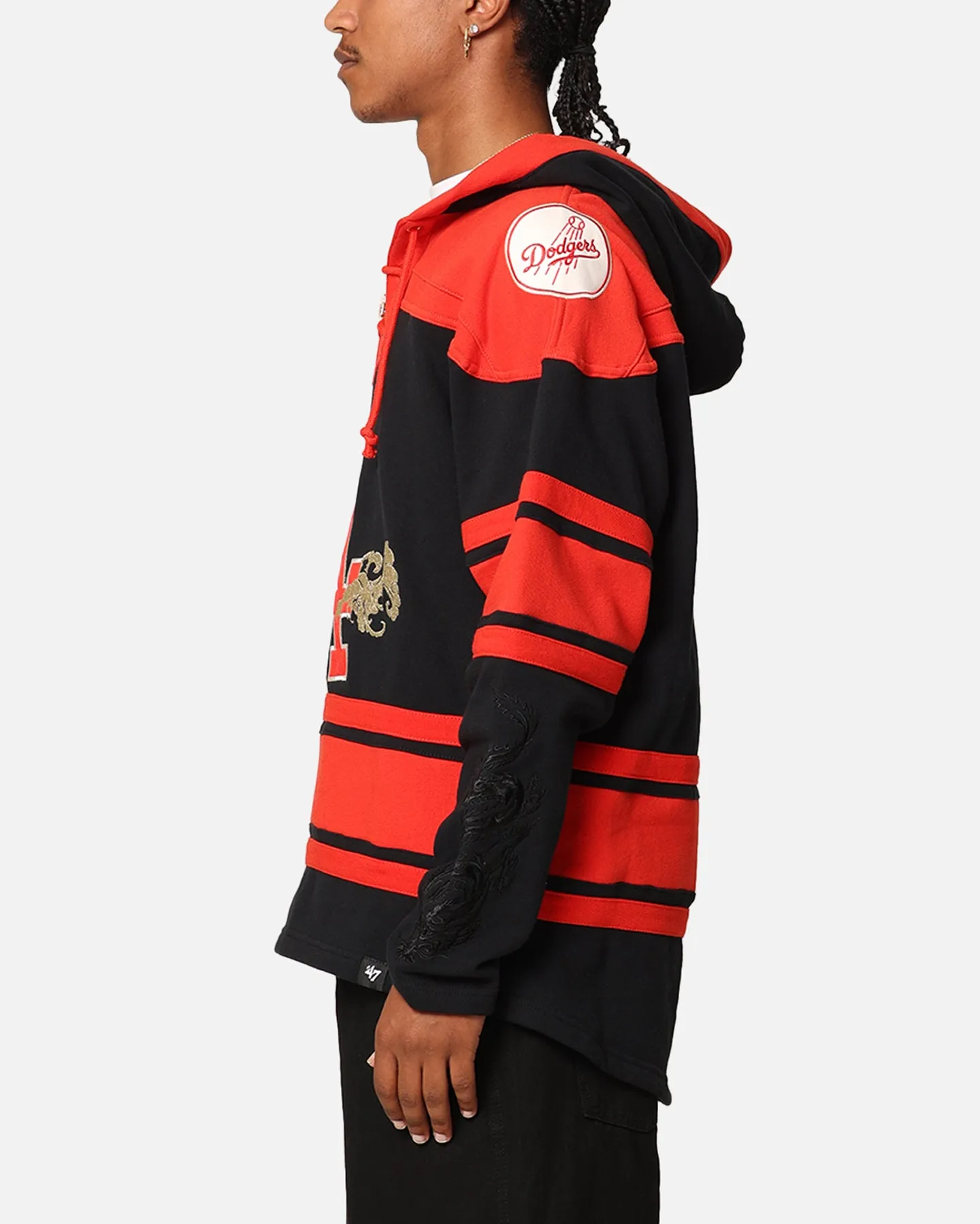 47 Brand Los Angeles Dodgers 'Year Of The Dragon' Lacer Hoodie Jet Black