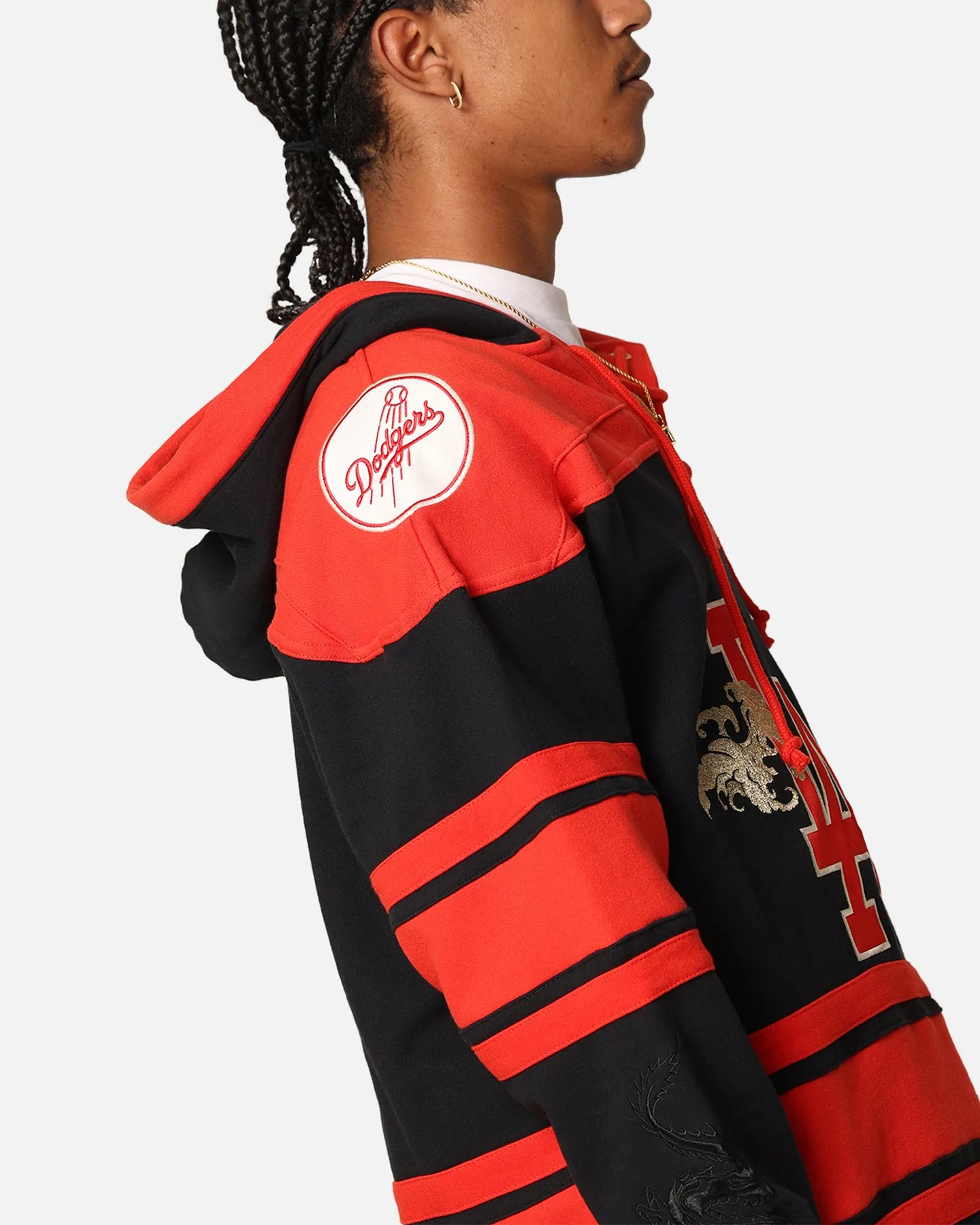 47 Brand Los Angeles Dodgers 'Year Of The Dragon' Lacer Hoodie Jet Black