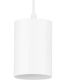 5"  Outdoor Aluminum Cylinder Cord-Mount Hanging Light White
