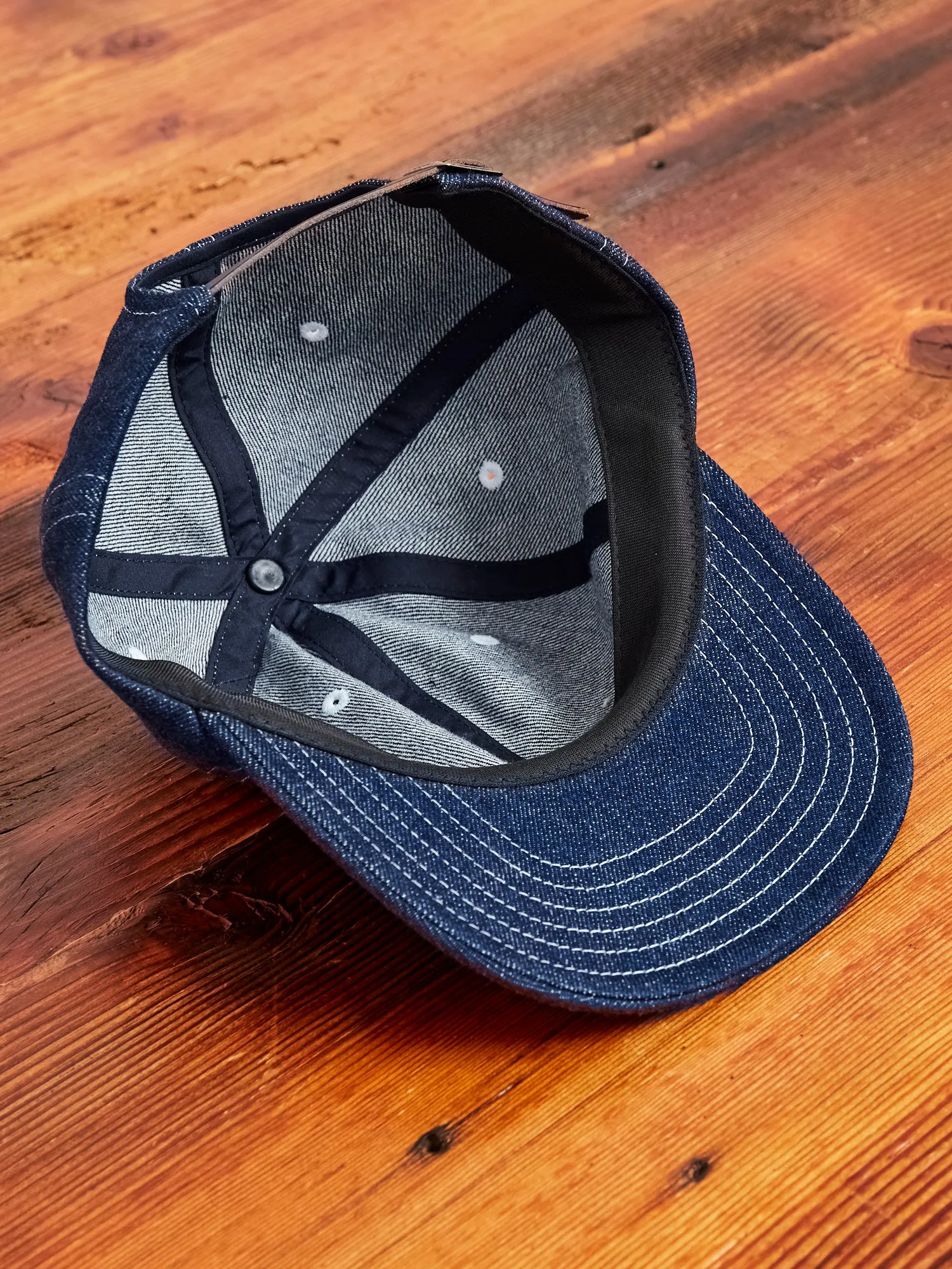 6-Panel Denim Cap in Indigo
