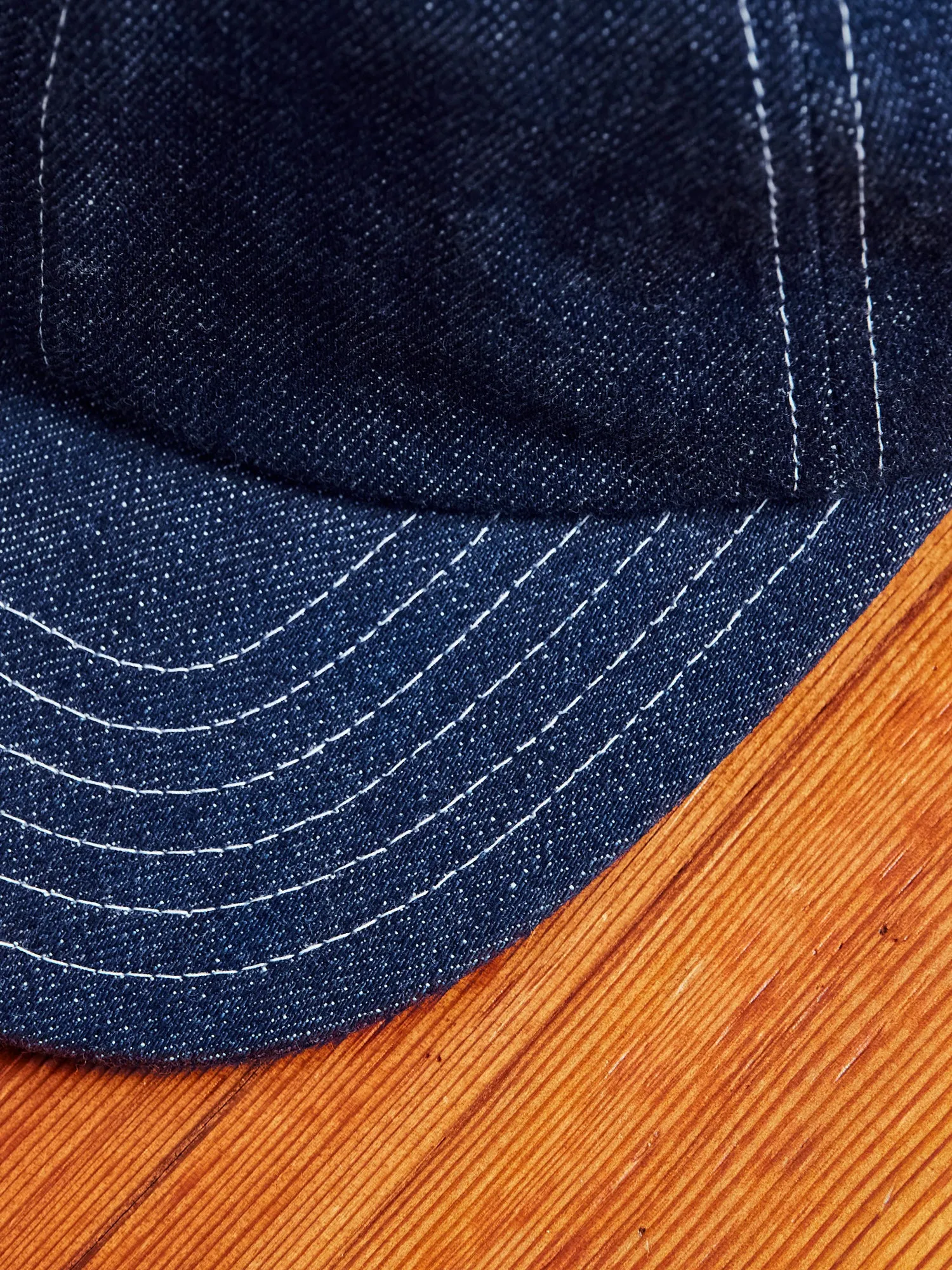 6-Panel Denim Cap in Indigo