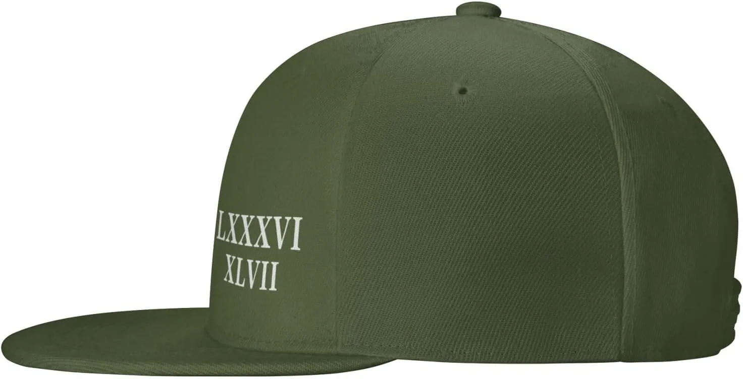 86 47 Roman Numerals Lxxxvi XLVII 8647 Flat Brim Baseball Cap Polyester Snapback Hat