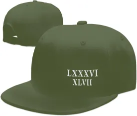 86 47 Roman Numerals Lxxxvi XLVII 8647 Flat Brim Baseball Cap Polyester Snapback Hat