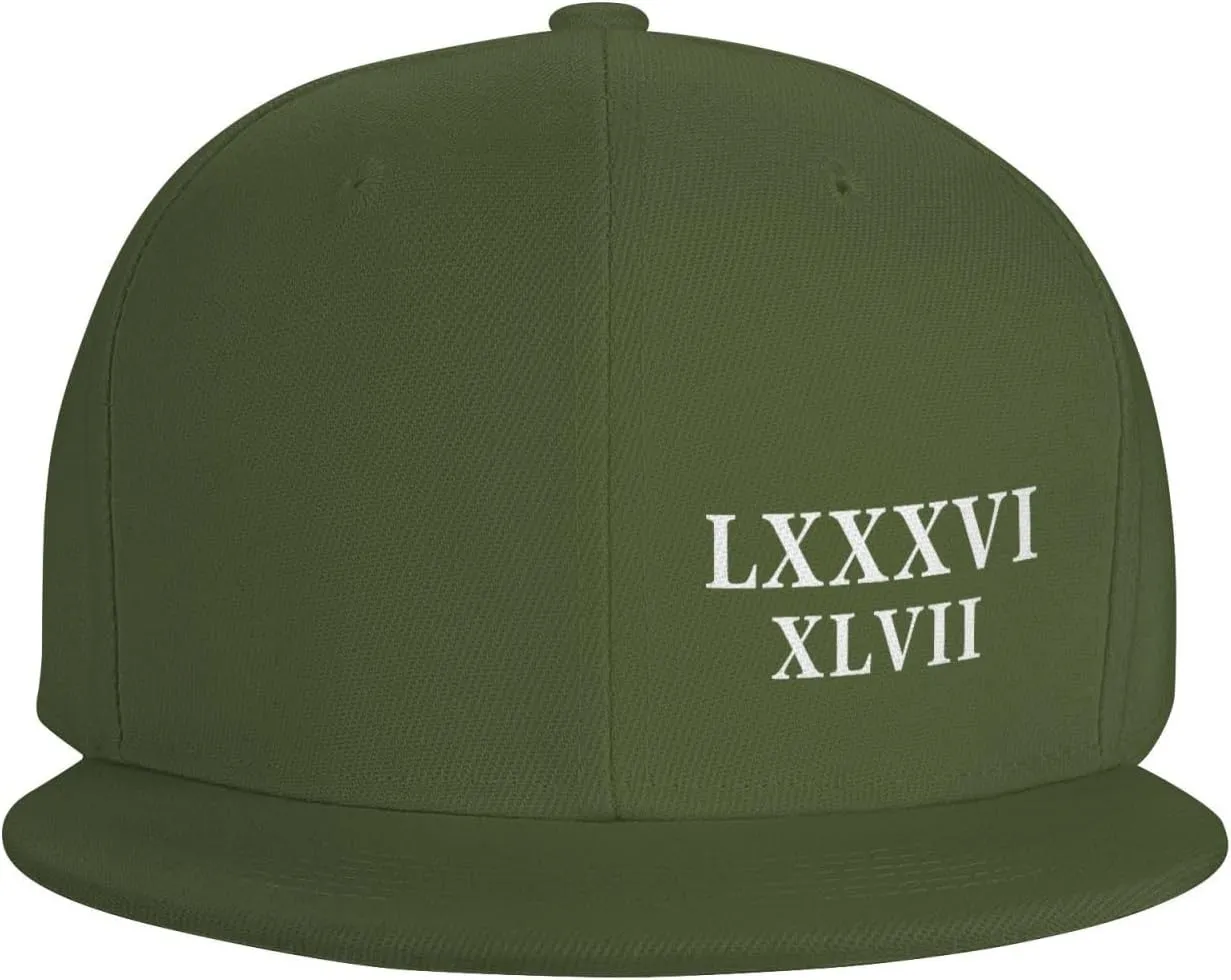86 47 Roman Numerals Lxxxvi XLVII 8647 Flat Brim Baseball Cap Polyester Snapback Hat