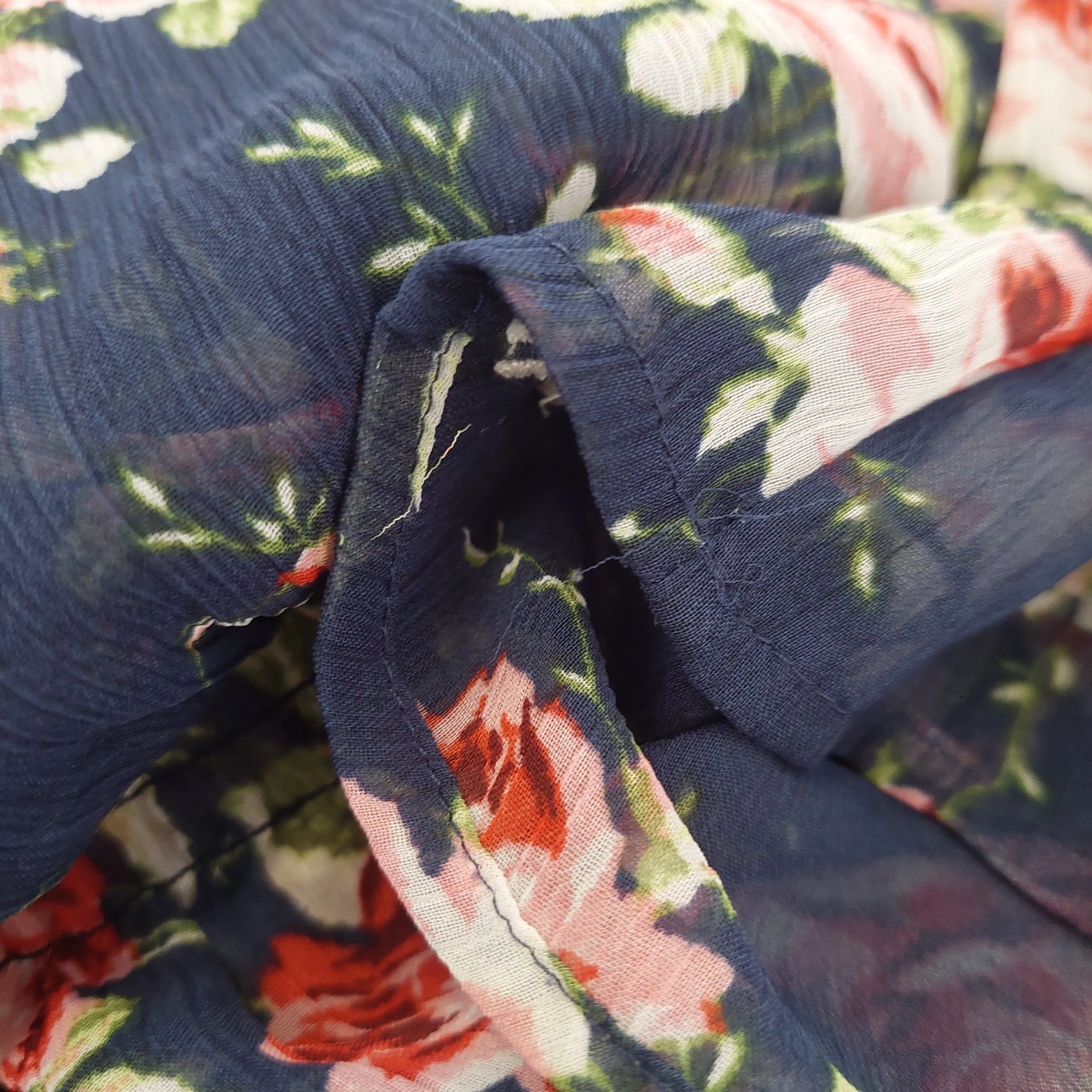 Abercrombie & Fitch Blue Floral Printed Sheer Blouse | Gently Used |