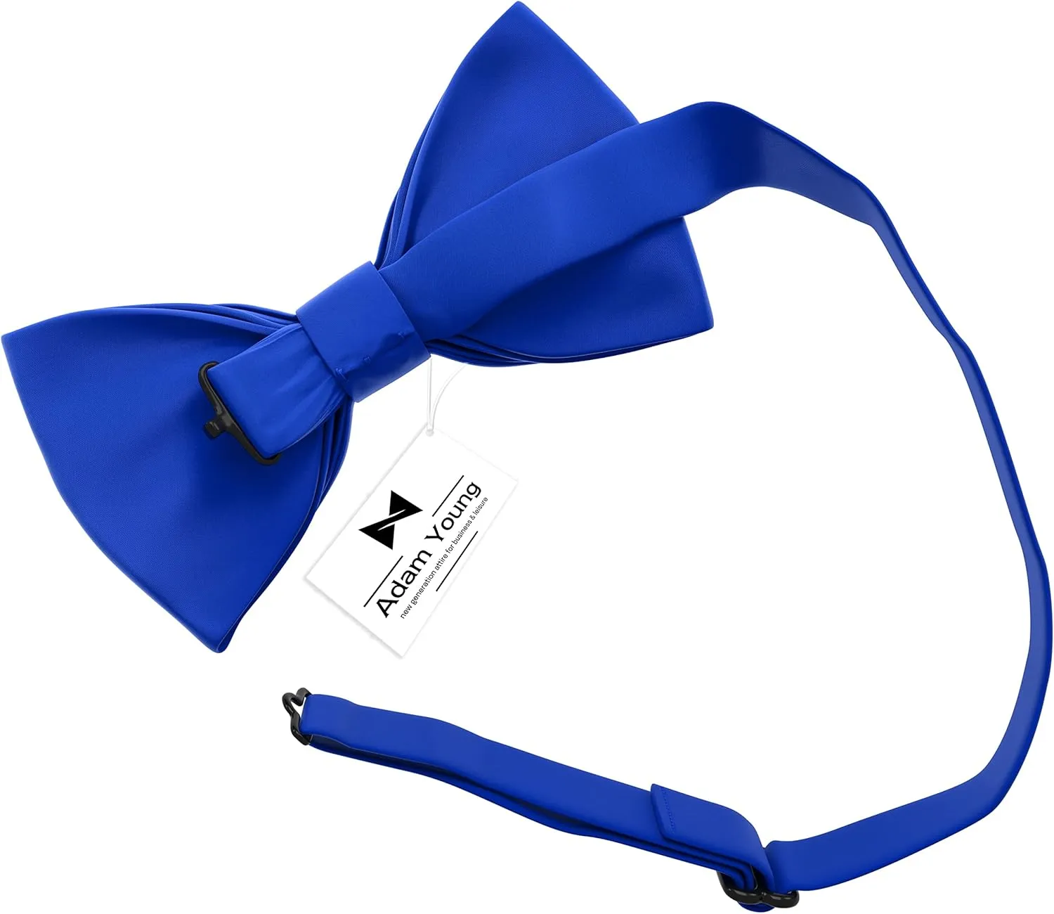 Adam Young Men's Bow Ties with Handkerchief & Cufflinks Pre-Tied Style Formal Satin Classic Bowtie for Tuxedo Faux Silk