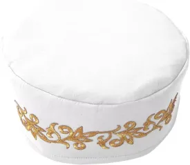 African Kufi Hat with Gold Embroidery Ankara Kufi Hats Men Hat Accessory Cap