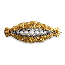Art Nouveau Pearl Brooch