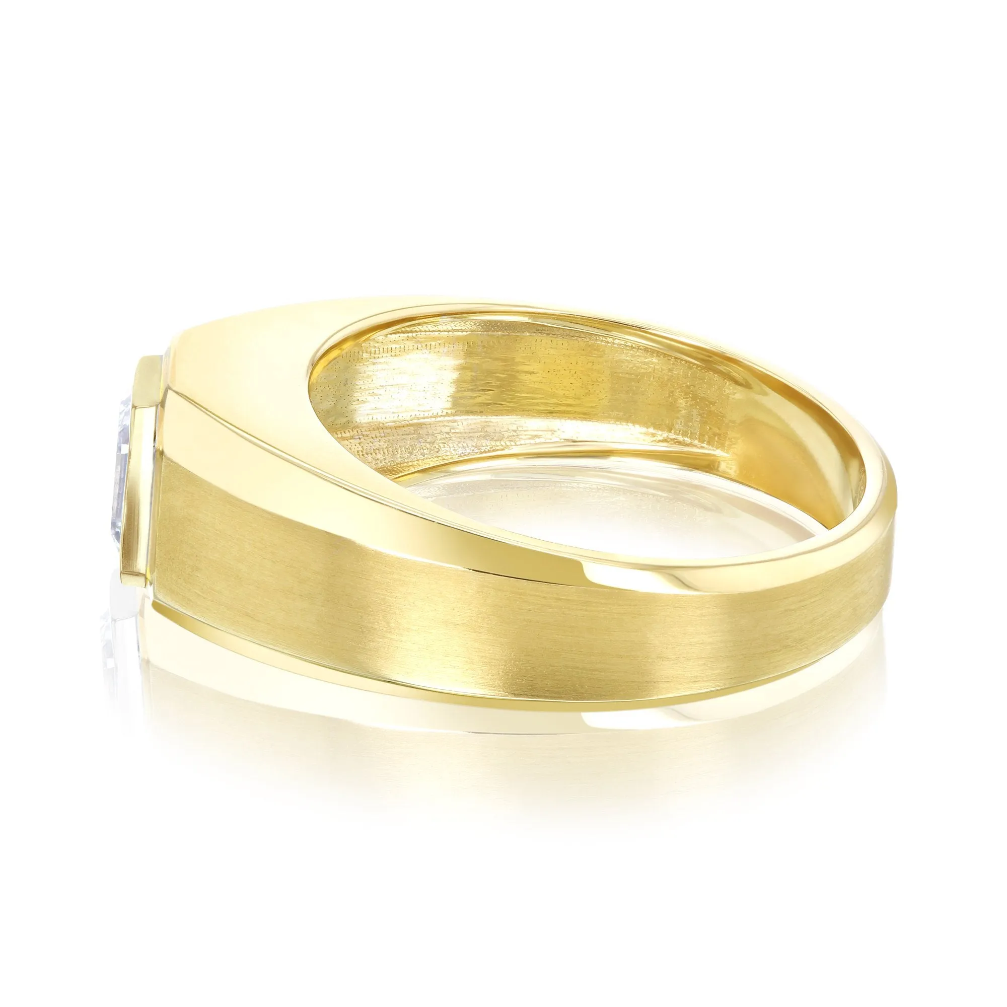 Asscher Modern Bezel Men's Ring (Certified)