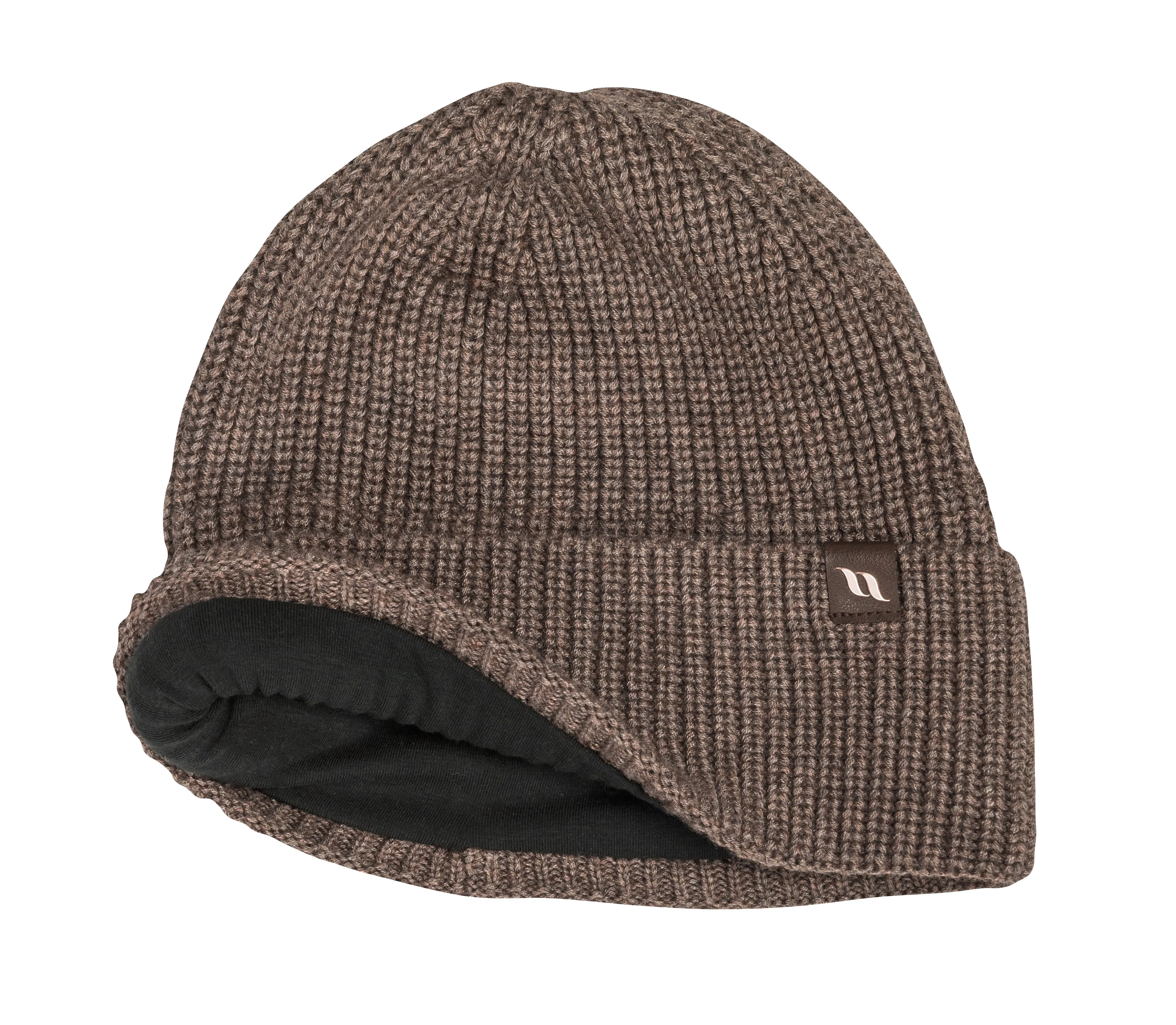 Ava Woolblend Knitted Beanie with Cuff