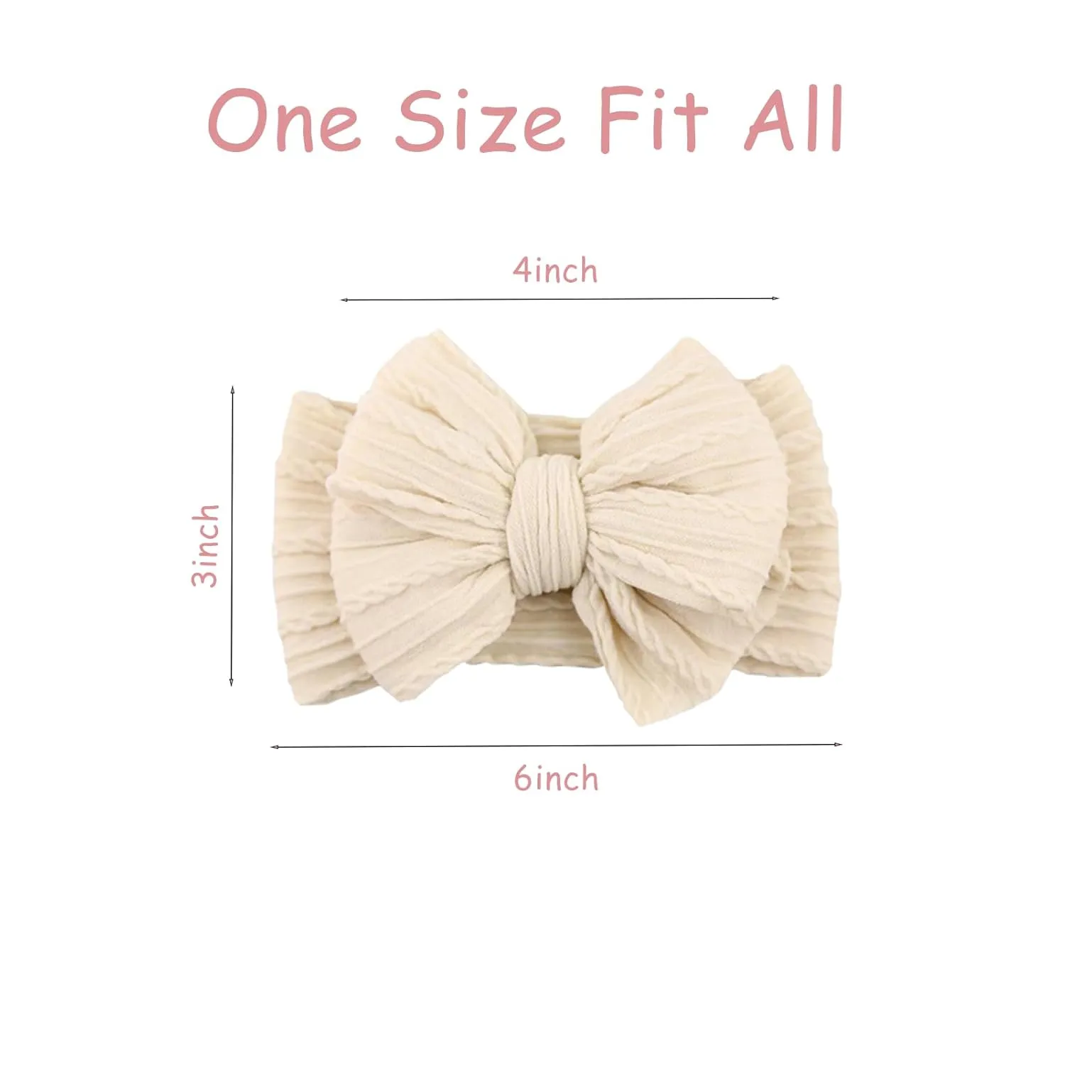 Baby Bows Headbands Nylon Hairbands Baby Girl Bows Hair Accessories for Infant Toddler Essentials(Black White Beige, mid)