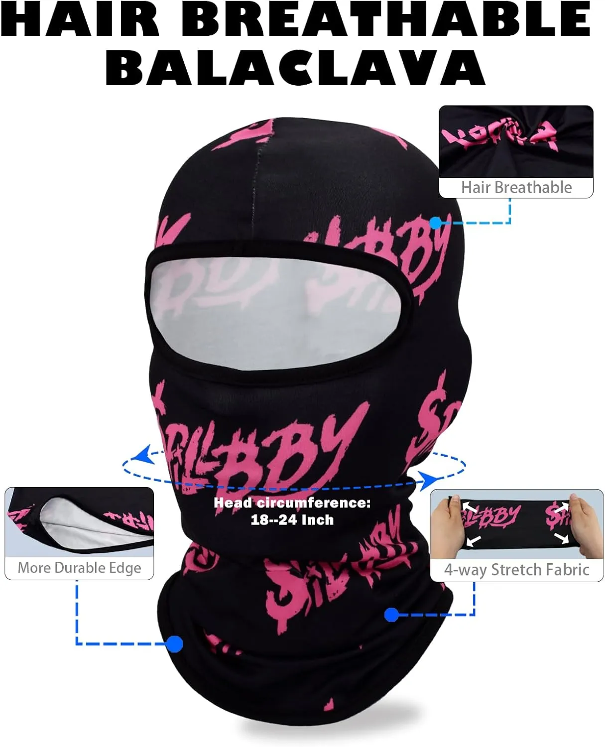 Balaclava Summer Ski Masks, Thin Breathable Soft Skull Face Mask, Cooling Motorcycle Head Bandana for Men Women