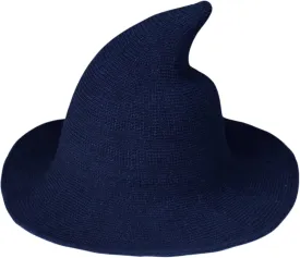 Bestjybt Women Halloween Witch Hat Wool Knitted Cap for Party Masquerade Cosplay Costume Accessory Daily