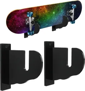 BiJun Skateboard Wall Mount, Snowboard Wall Mount Display, Acrylic Horizontal Skateboards Rack, Skateboard Storage Hanger (Transparent)