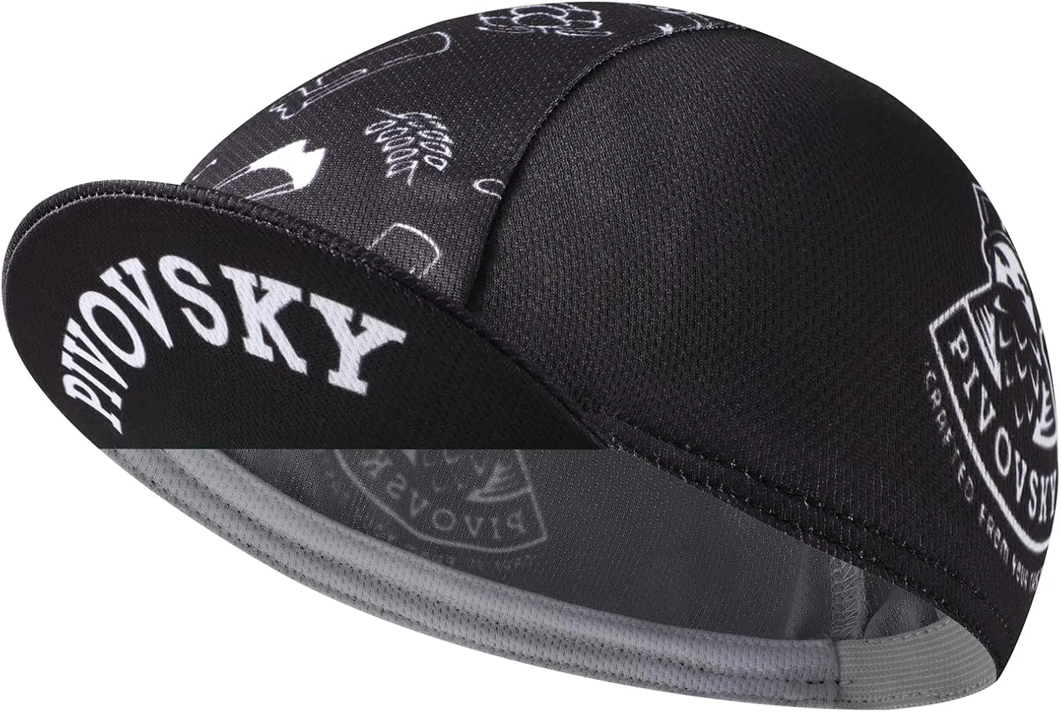 Black Cycling Cap - Polyester Funny Cycling Hat-Under Helmet - Cycling Helmet Liner Breathable&Sweat Uptake