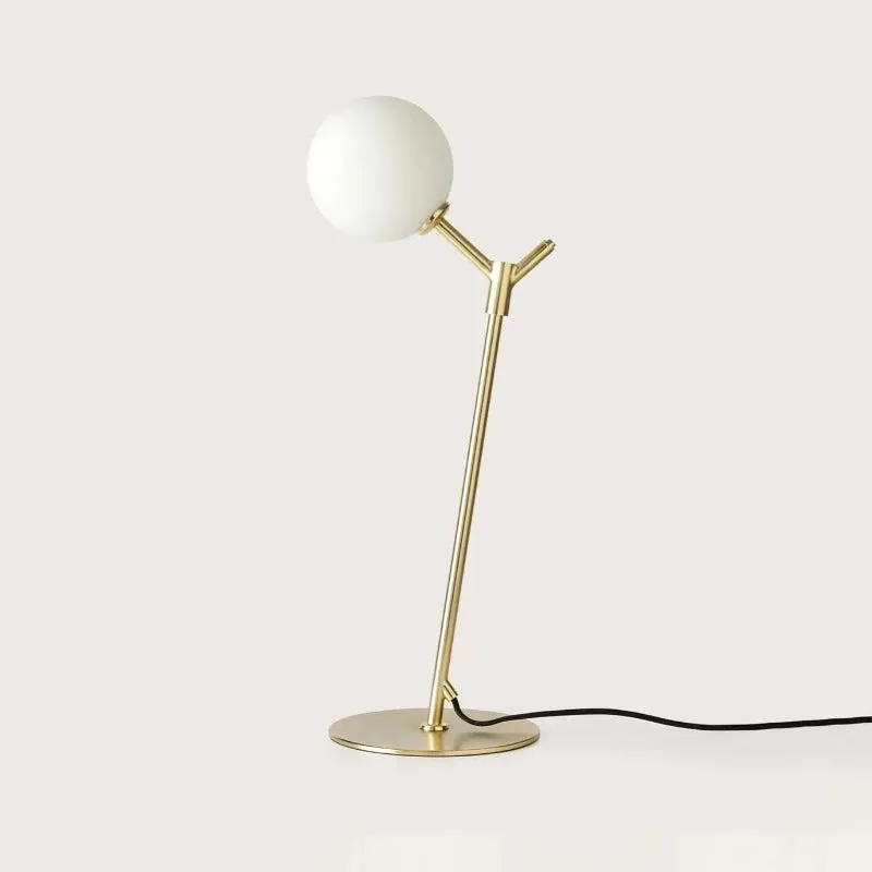 Blown Glass Opal Orb Table Lamp