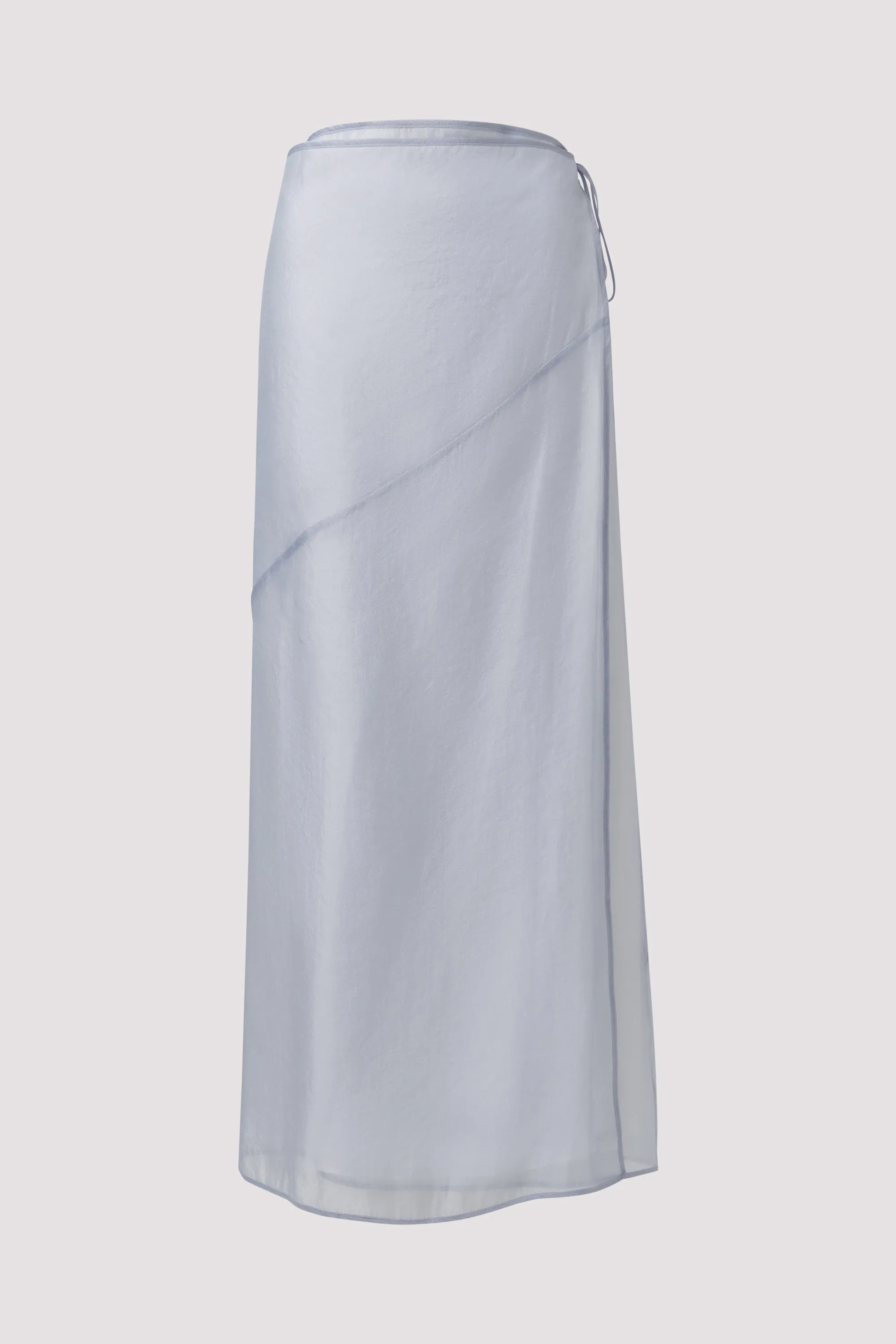Blue Sheer Layered Wrap Skirt