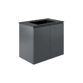 Bryn 30" Wall-Mount Bathroom Vanity By Modway - EEI-5778 - Gray Black