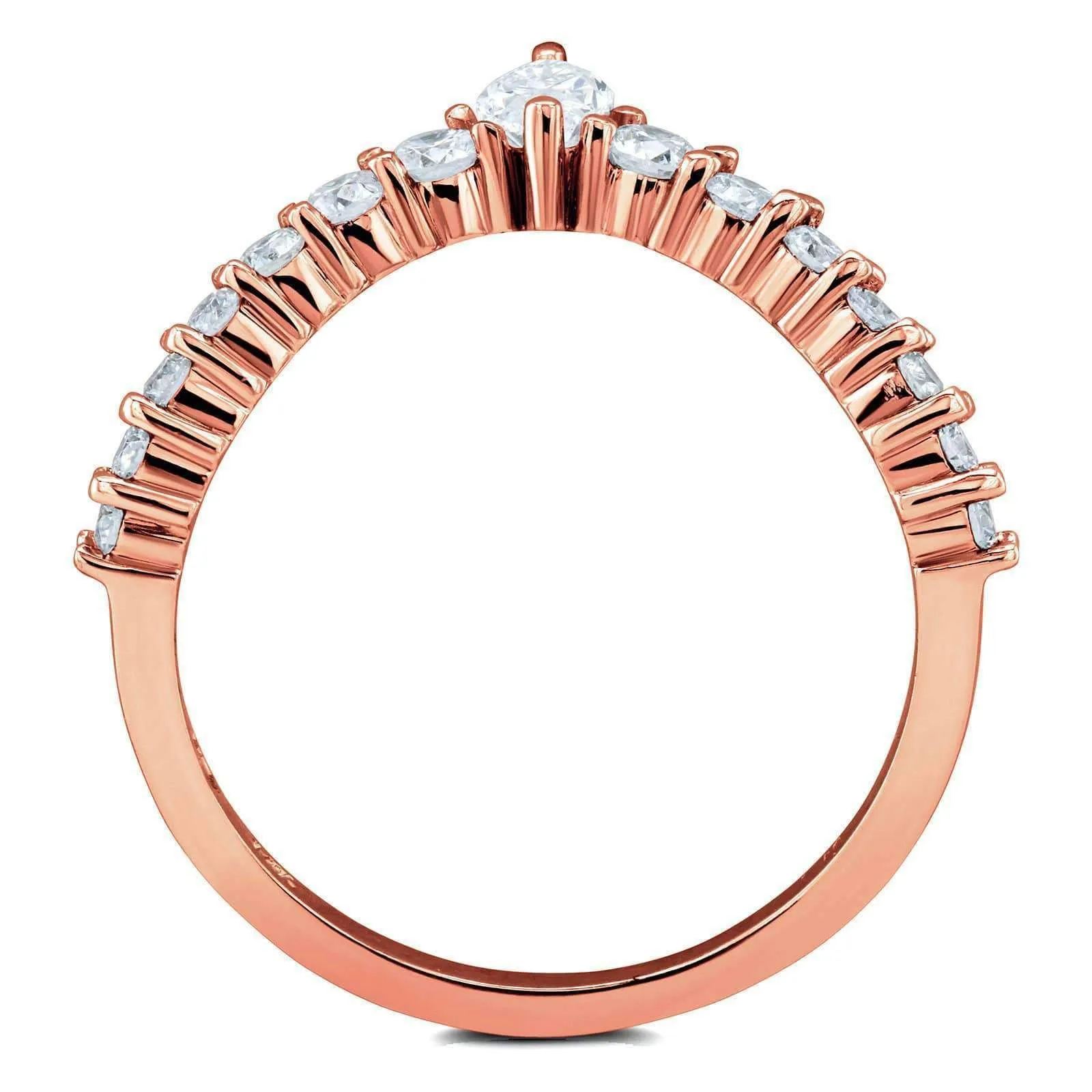 Chevron Marquise Point Diamond Ring