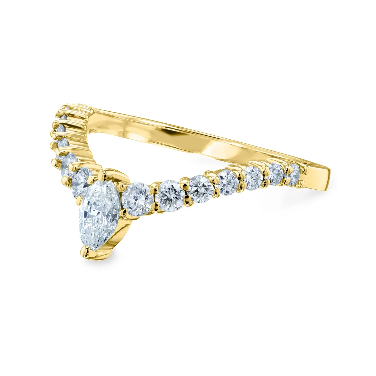 Chevron Marquise Point Diamond Ring