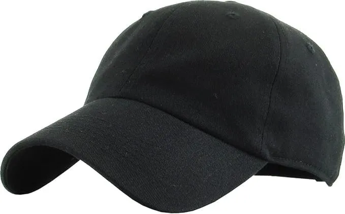 Classic Cotton Adjustable Low Crown Cotton Baseball Cap Black