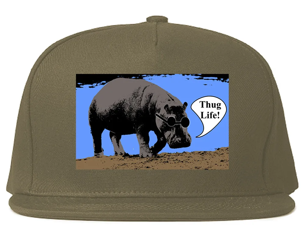 Cool Hippo Thug Life Funny Mens Snapback Hat