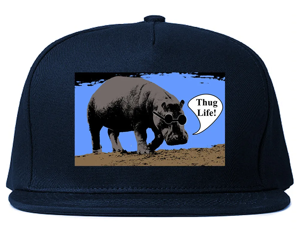 Cool Hippo Thug Life Funny Mens Snapback Hat