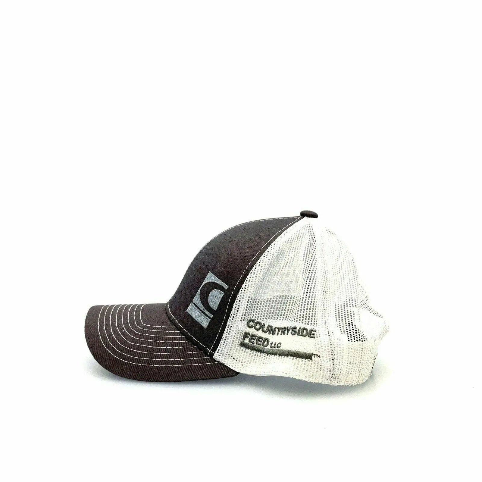 Countryside Feed LLC Mens Mesh SnapBack Trucker Hat, Gray / White - OSFA