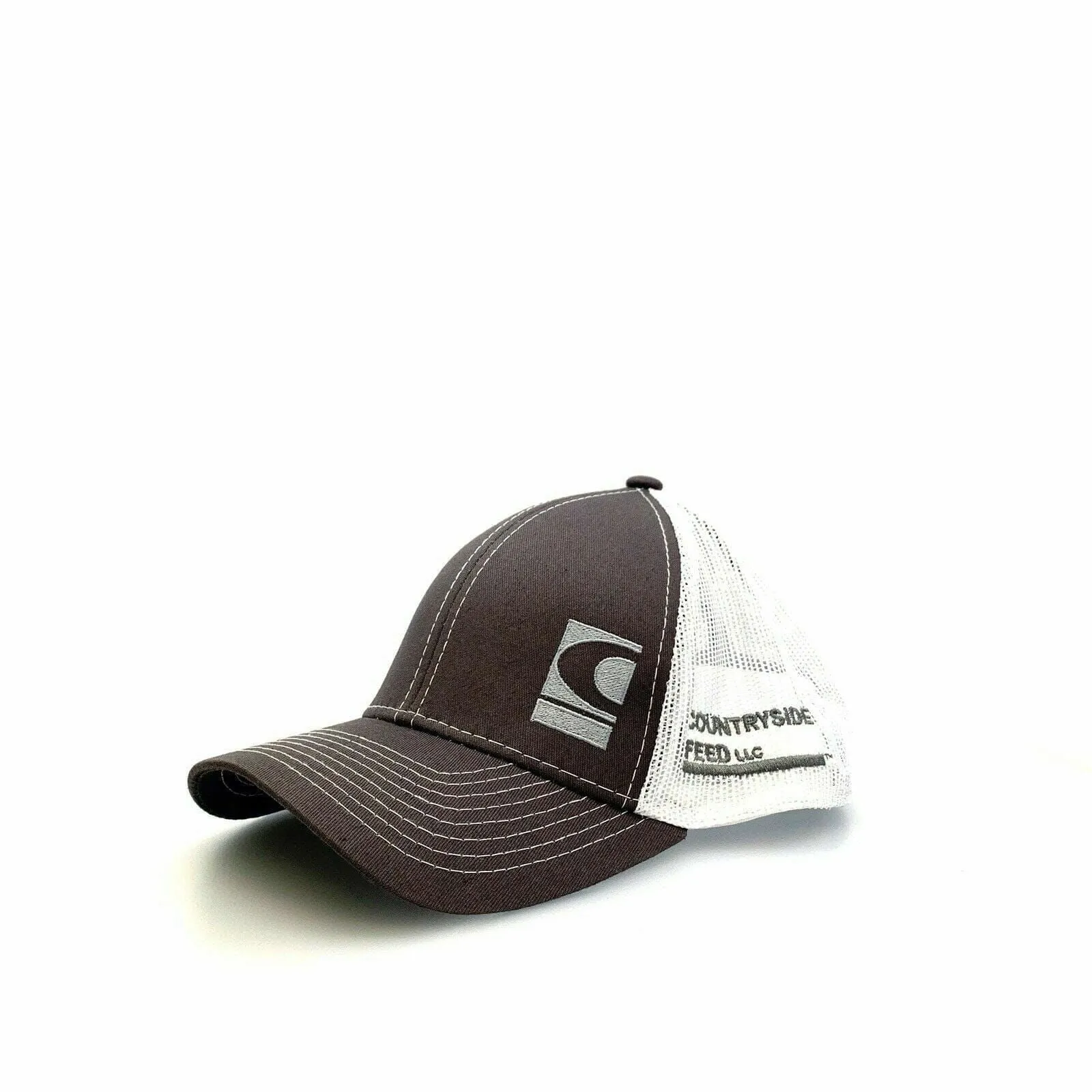 Countryside Feed LLC Mens Mesh SnapBack Trucker Hat, Gray / White - OSFA