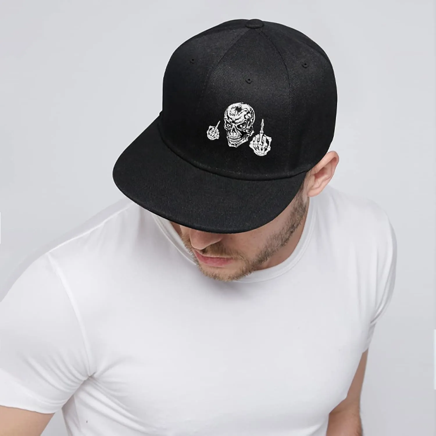 Death Skull Classic Snapback Hats for Men Flat Bill Hats for Women Snapback Snap Backpack Black Trucker Dad Baseball Cap