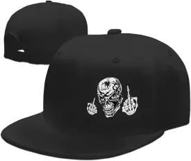 Death Skull Classic Snapback Hats for Men Flat Bill Hats for Women Snapback Snap Backpack Black Trucker Dad Baseball Cap