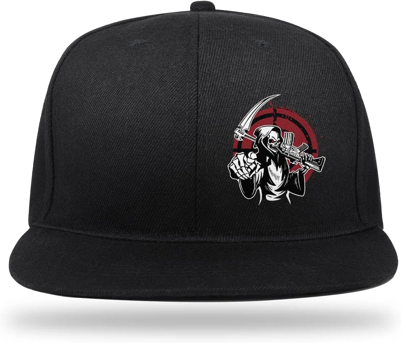 Death Skull Classic Snapback Hats for Men Flat Bill Hats for Women Snapback Snap Backpack Black Trucker Dad Baseball Cap
