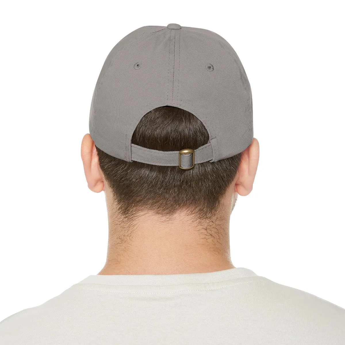 Dreamer. White Lettering. Dad Hat with Leather Patch