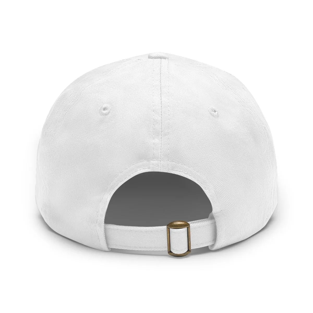Dreamer. White Lettering. Dad Hat with Leather Patch