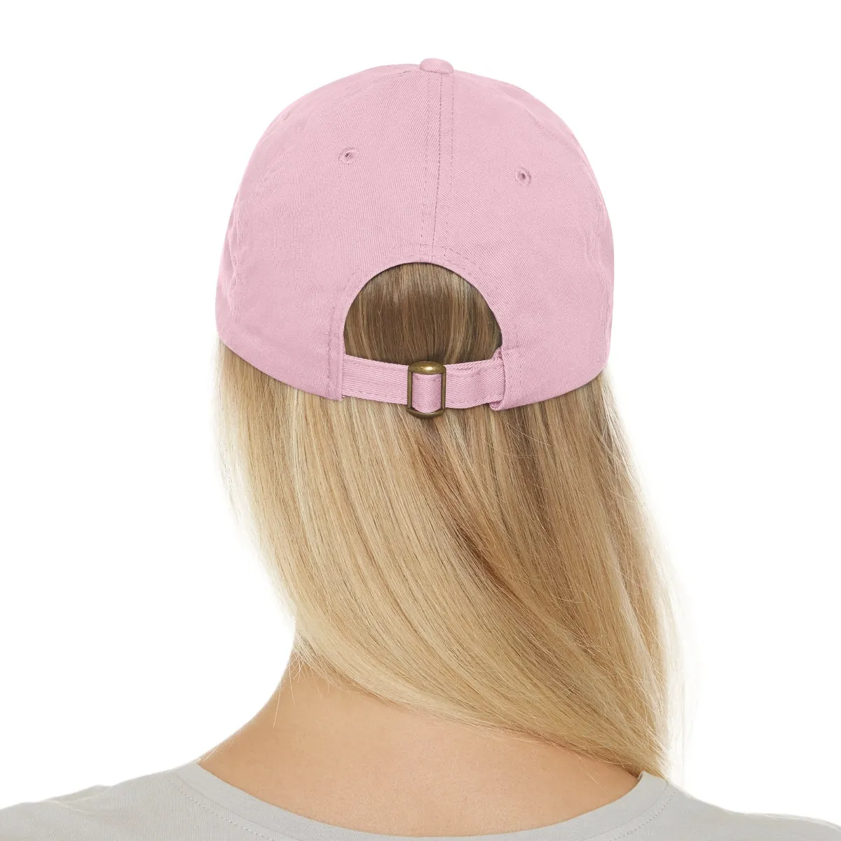 Dreamer. White Lettering. Dad Hat with Leather Patch