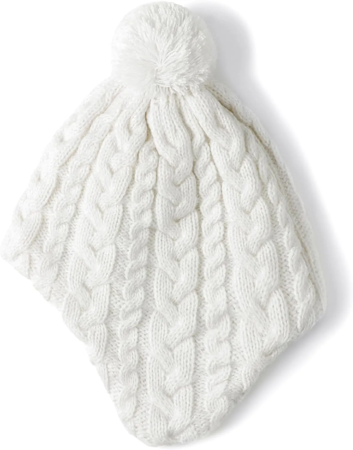 Duoyeree Kids Beanie Hat for Boys Girls Pom-pom Kint Hats Cozy Lining Winter Skull Cap
