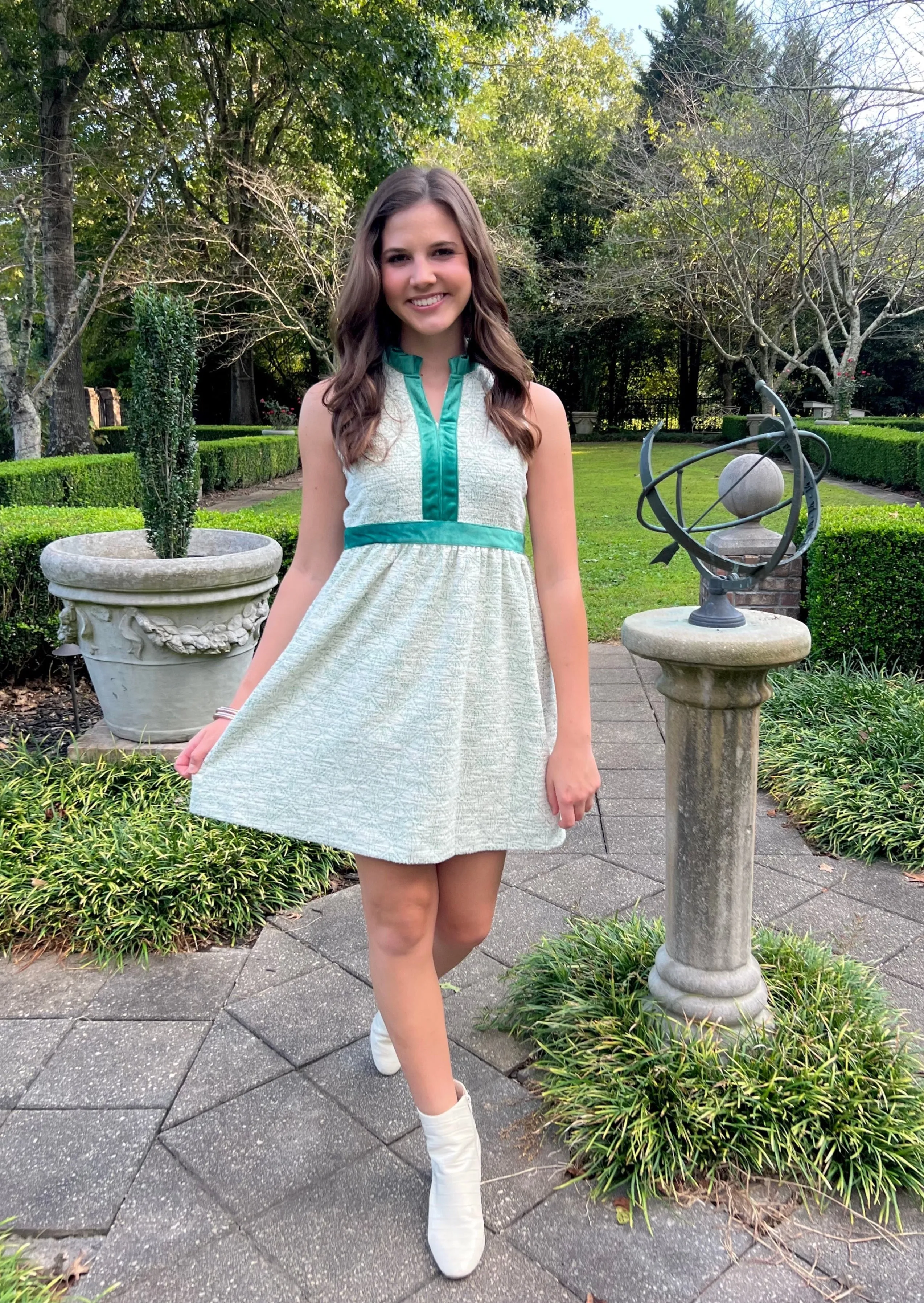 Eliza Dress- Cypress Garden Green