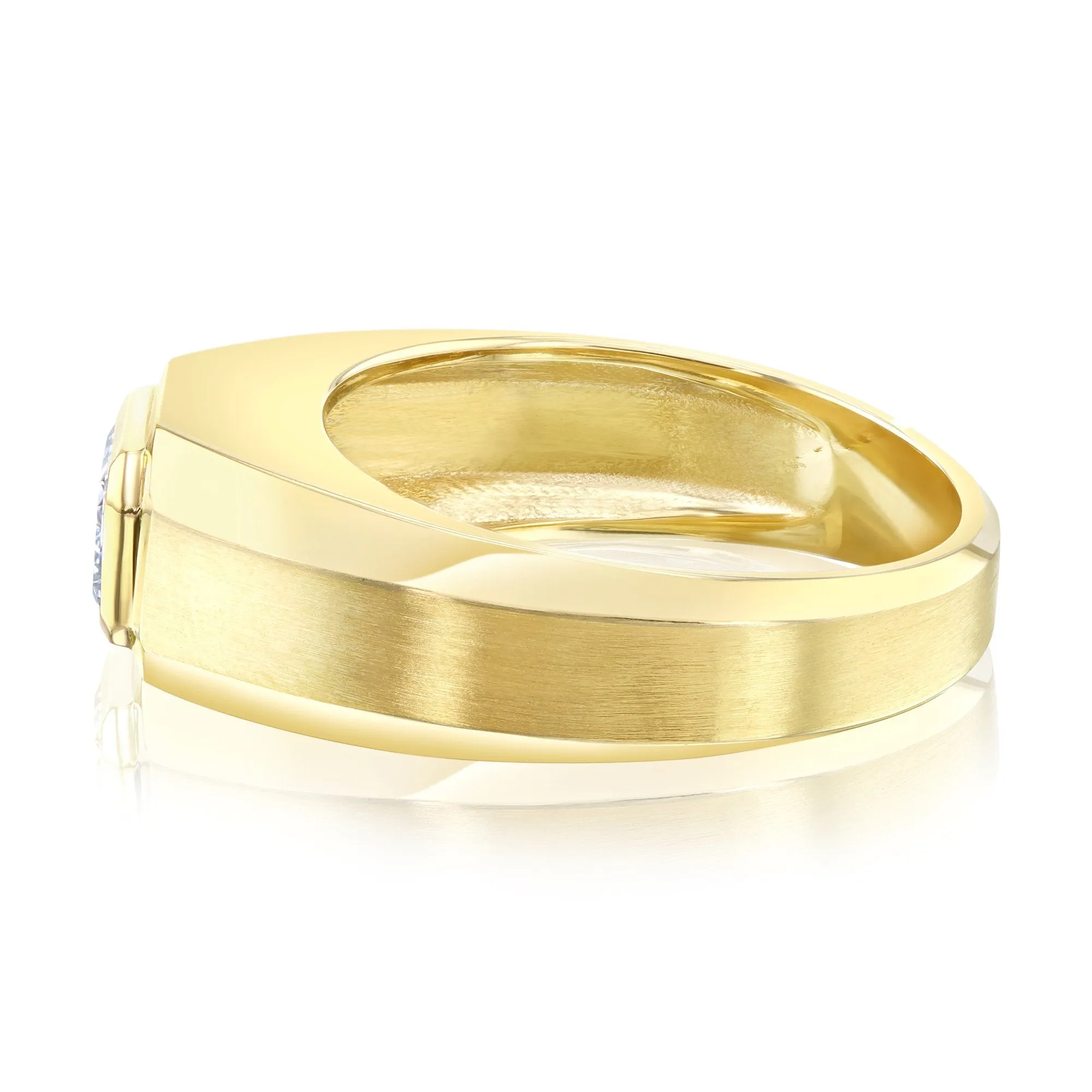 Emerald Modern Bezel Men's Ring (Certified)