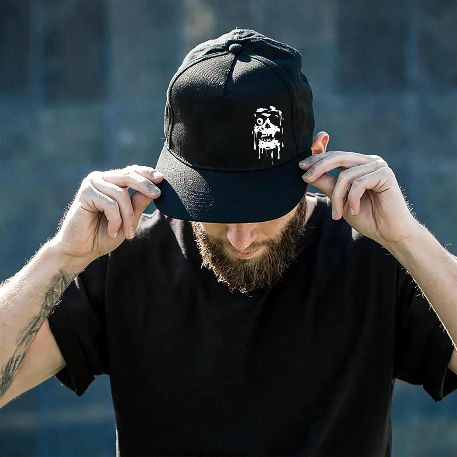 Flat Bill Hats for Men Snapback Hats for Men Baseball Cap for Men Black Snapback Women Fitting Hat