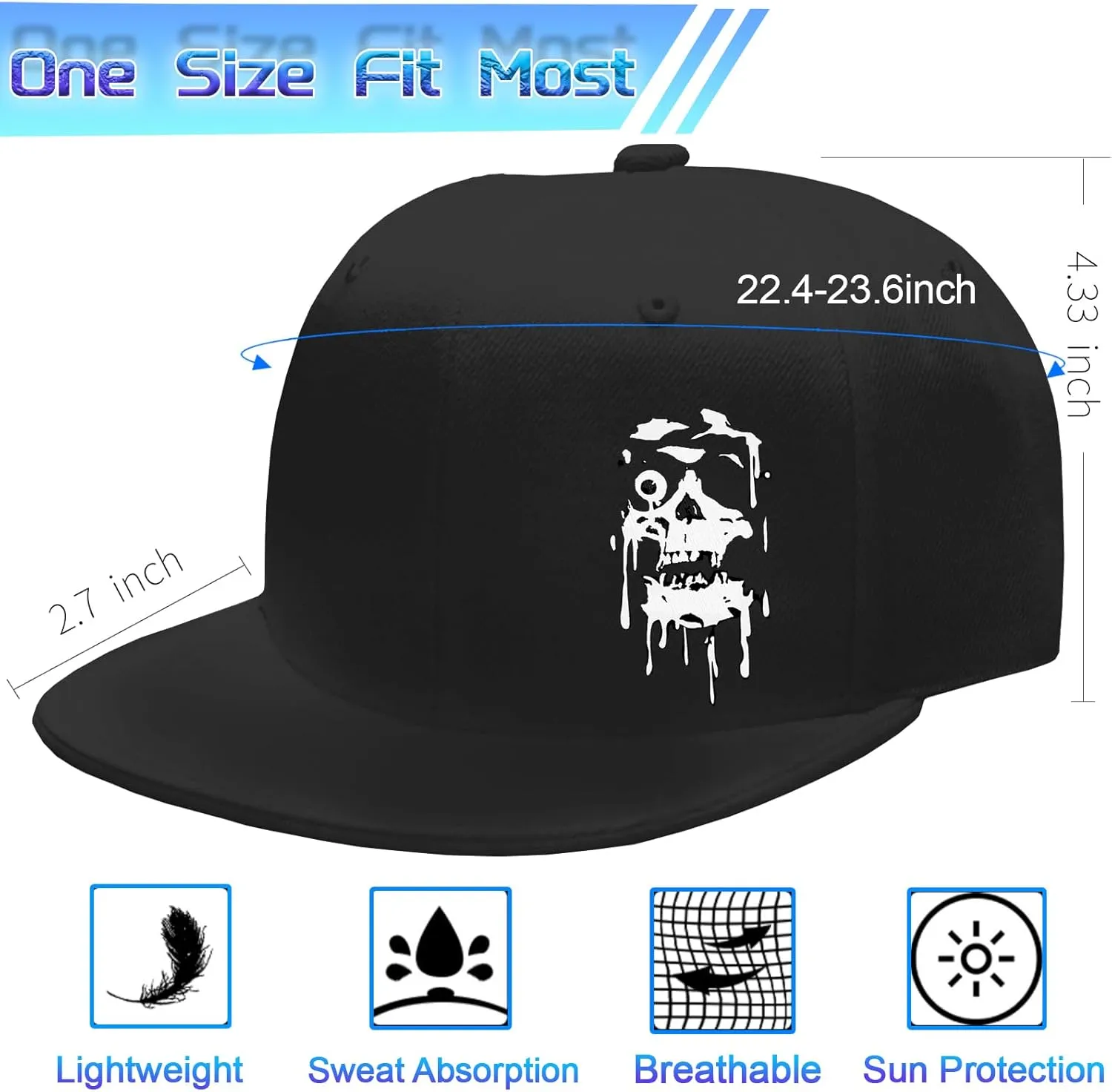 Flat Bill Hats for Men Snapback Hats for Men Baseball Cap for Men Black Snapback Women Fitting Hat