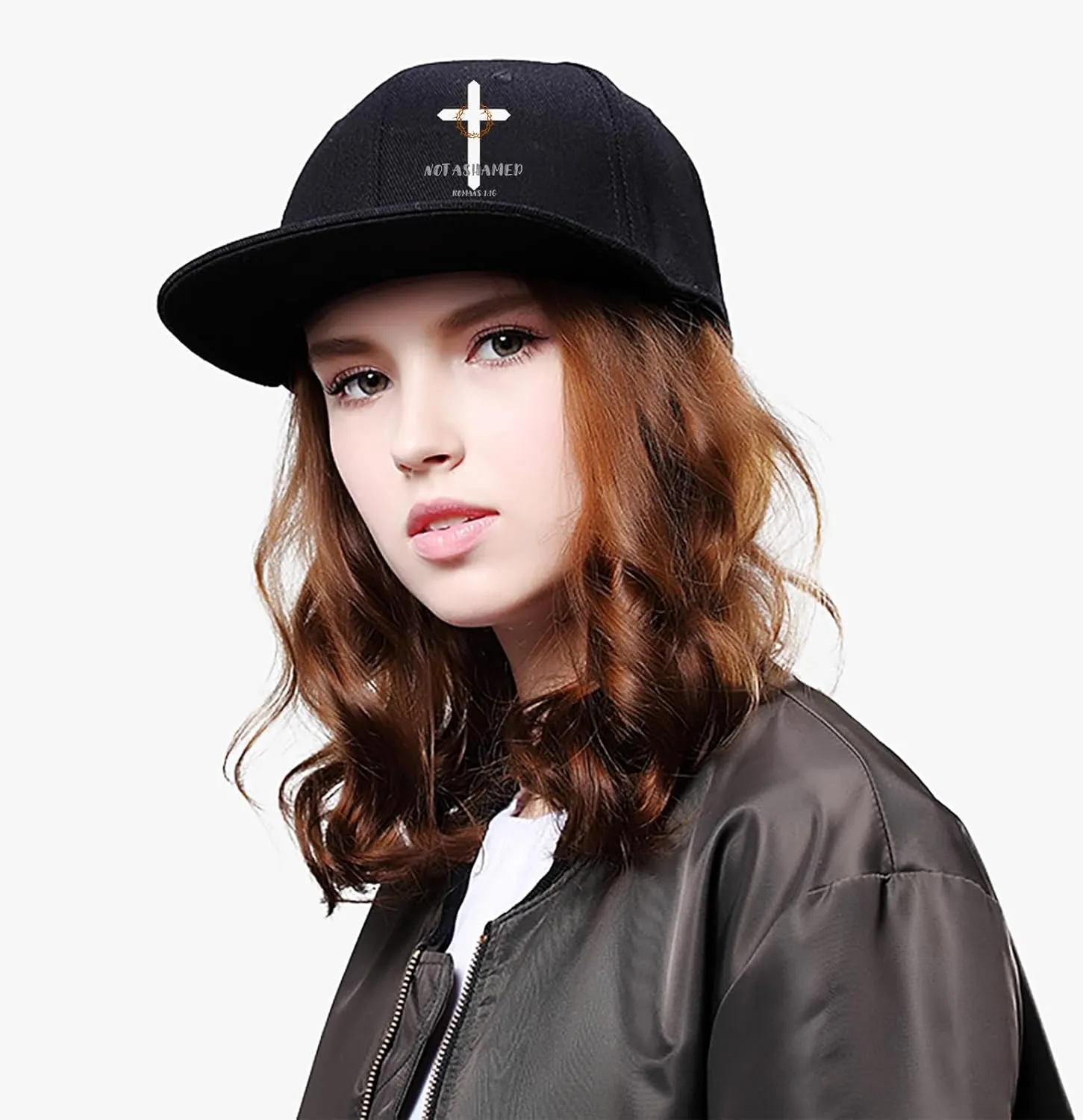 Flat Bill Hats for Men Snapback Hats Skull Skeleton Hat Flat Brim Fitted Hat Adjust Black Baseball Caps for Men