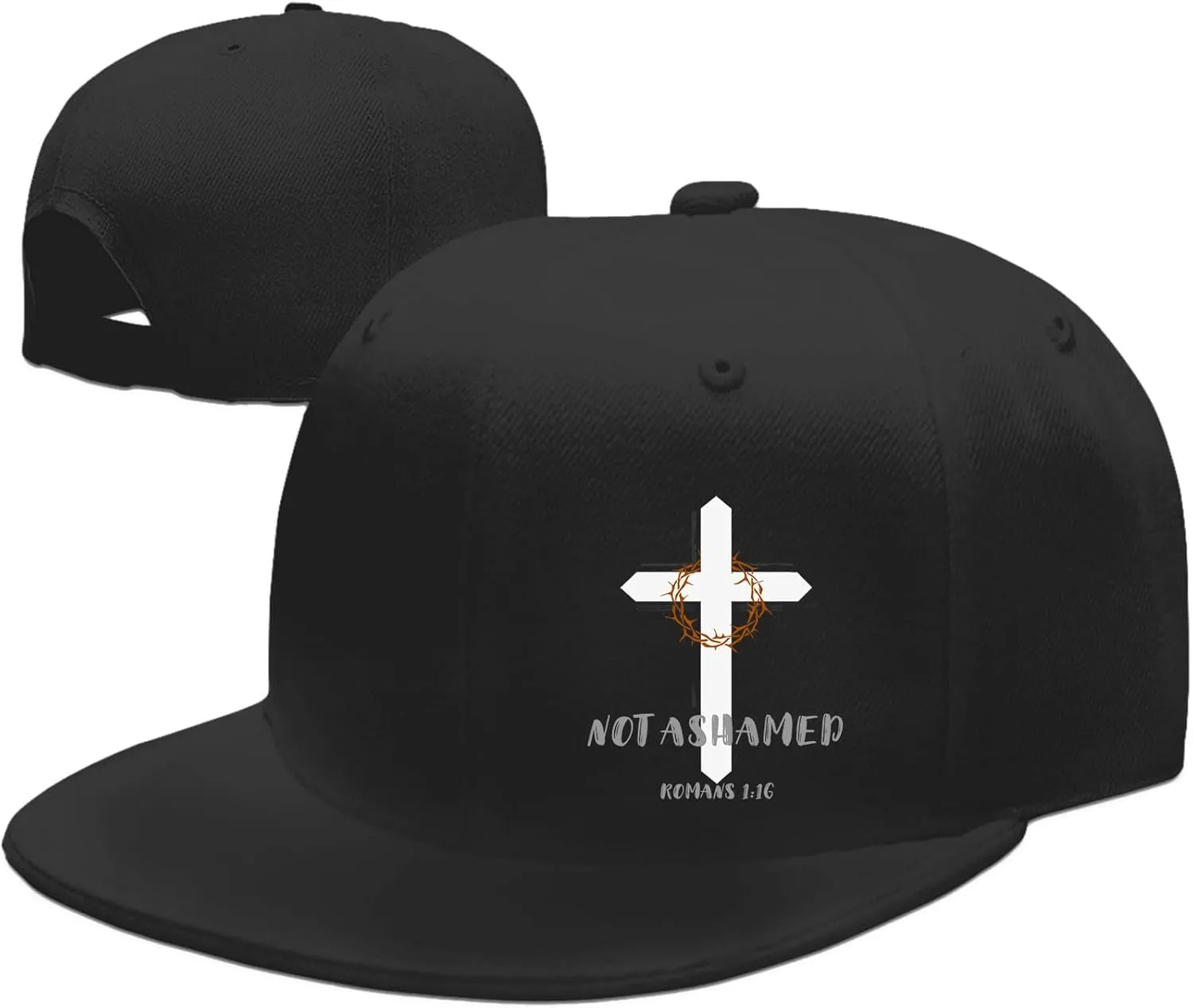 Flat Bill Hats for Men Snapback Hats Skull Skeleton Hat Flat Brim Fitted Hat Adjust Black Baseball Caps for Men