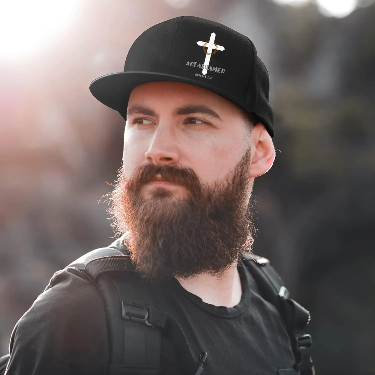 Flat Bill Hats for Men Snapback Hats Skull Skeleton Hat Flat Brim Fitted Hat Adjust Black Baseball Caps for Men