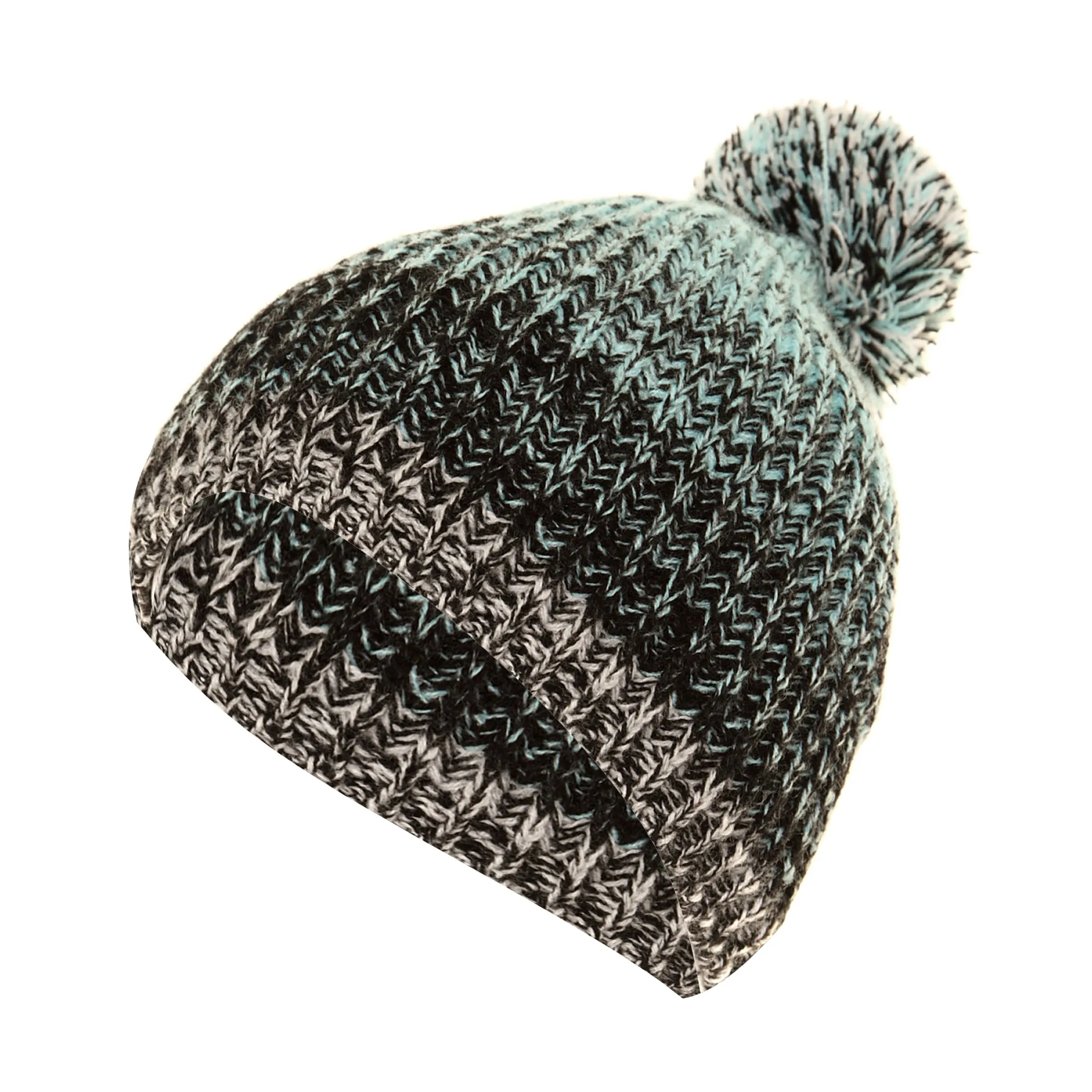 FLOSO Mens / Womens Unisex Two-Tone Winter Bobble Beanie Hat