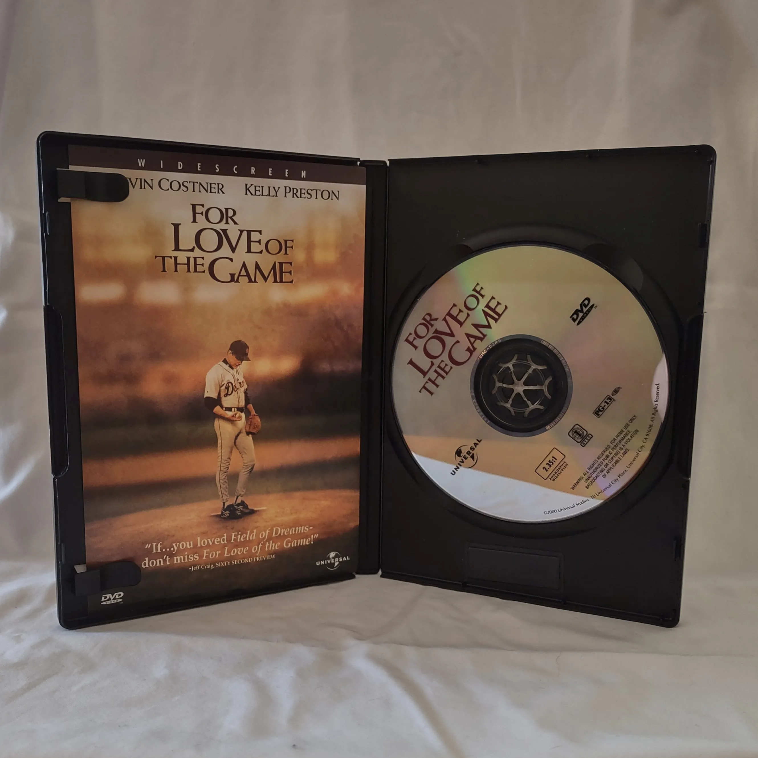 For Love of the Game DVD Kevin Costner, Kelly Preston