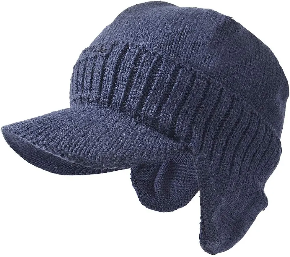 FORBUSITE Men Knit Beanie Visor Cap for Winter Women Thick Beanie with A Brim